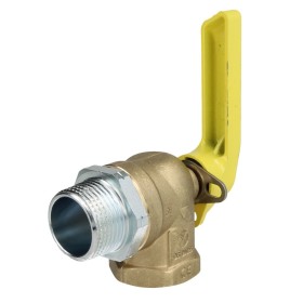 Ball valve for gas meters angle form for twin-tube meter...