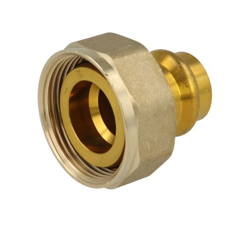Screw joint for gas meter ball valve with 22 mm press connection
