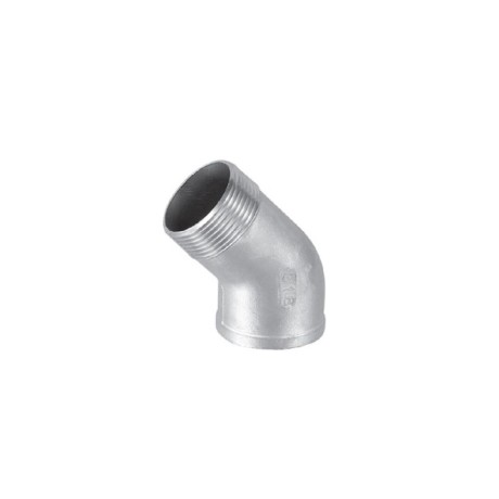 Stainless steel screw fitting elbow 45° 1 1/4" IT/ET