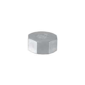 Stainless steel screw fitting cap with hexagon...