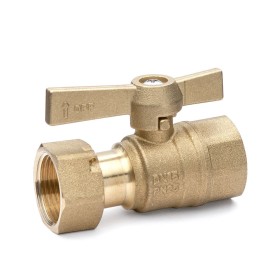 Water meter ball valve straight