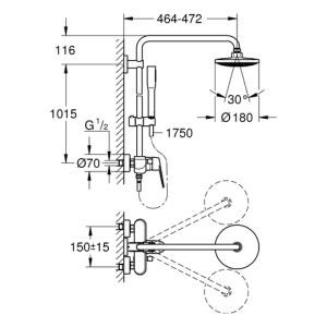 Grohe Duschsystem Eurodisc C 23058