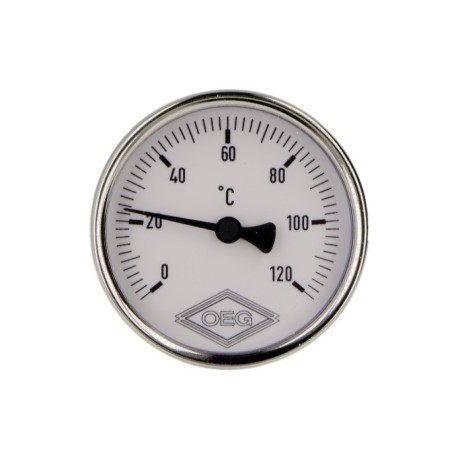 bimetal dial thermometer 0-120°C 40 mm sensor with 80 mm case