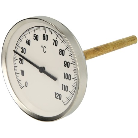 Bimetall-Zeigerthermometer 0-120°C 150 mm Fühler mit 100 mm Gehäuse