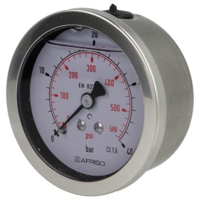Pressure gauge, glycerine ¼" axial