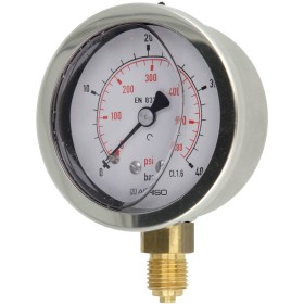 Pressure gauge, glycerine ¼" radial
