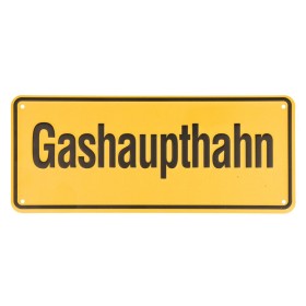 Waarschuwingsbord, "Gashaupthahn" 100 x 240,...