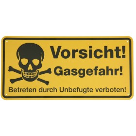 Sign, "Danger, gas!" 170 x 350 mm, aluminium,...