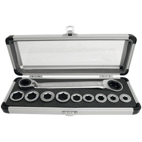 KS ring ratchet spanner set 10 pieces with go through...