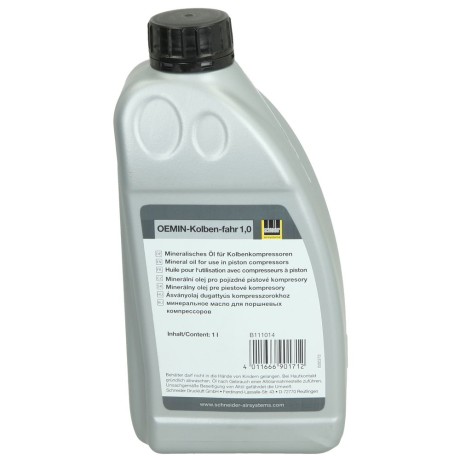 Spezialöl für fahrbare Kompressoren Inhalt 1 Liter