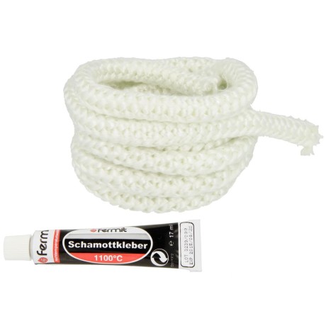 Fermit glass fibre round cord set Ø12 mm with sealing cord adhesive up to 1100°C