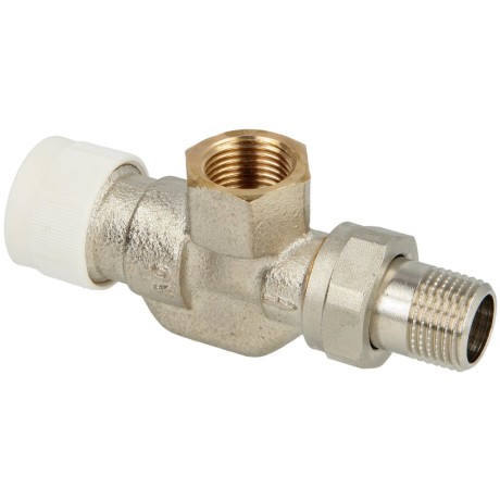 Oventrop valve body AV 9, axial ½" with presetting, nickel-plated 118 39 64