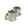 Zwei-Rohr-Hahnblock Eck 3/4 Zoll IG x 3/4 Zoll Eurokonus