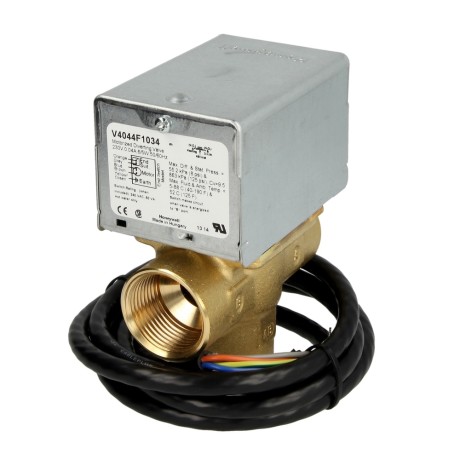 Three-way zone valve V8044C1065B, 1" IT 24 V/50 Hz, Honeywell