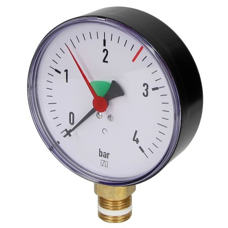Heating pressure gauge 0-2.5-4 bar ¼" radial, 50 mm