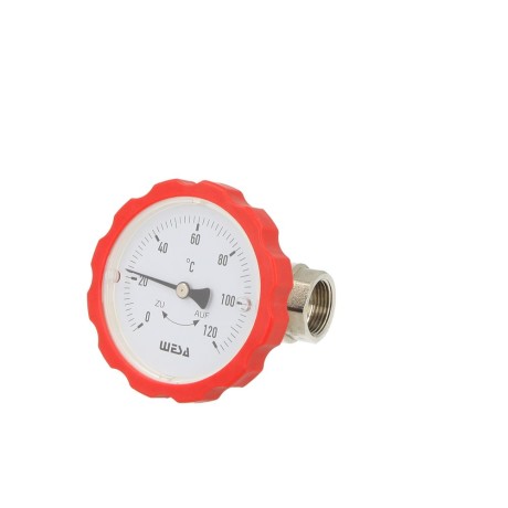 WESA-ISO-Therm ball valve red 3/4" IT thermometer handle