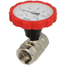 WESA-ISO-Therm ball valve red 1" IT thermometer handle