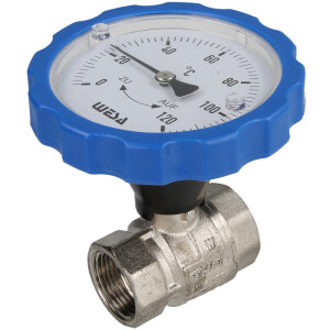 WESA-ISO-Therm-Kugelhahn blau 3/4 Zoll IG Thermometergriff