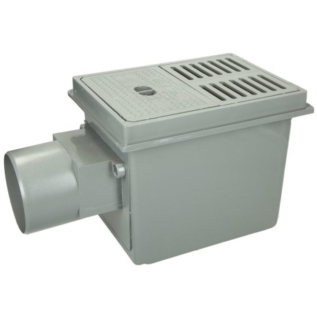 Backwater cellar drain with three-flap backflow protection device DN 100
