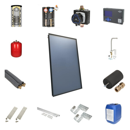 OEG Solar package 4plus on-roof 800 l hygiene 1 tube coil 4 collector