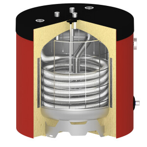 OEG Built-under Hygienic Tank 80 litres vertical with upward connecti