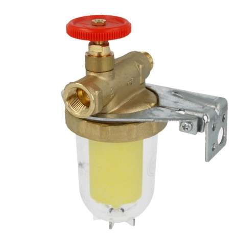 Oventrop Heating oil filter, single-line Oilpur Siku, 3/8" IT both ends, shut-off valve, 2123561