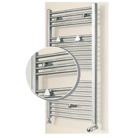 OEG bathroom radiator set Bahama silver effect curved 375 W