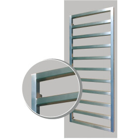 OEG designradiator Kanton II 438 W, middenaansluiting, RVS