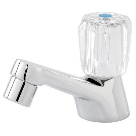 Pillar tap 1/2", with acrylic handle chrome-plated brass