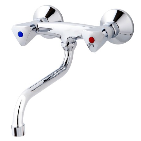 Two-handle sink wall mixer