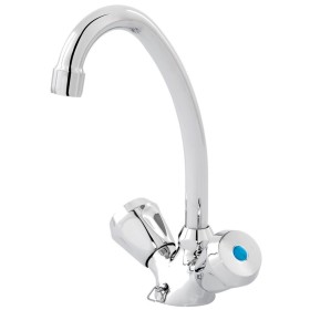Two-handle single-hole washbasin mixer plastic tap...