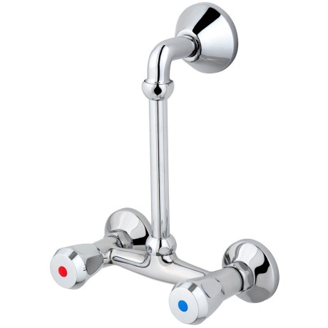 Two-handle shower mixer, concealed plastic tap handle, chrome-plated brass