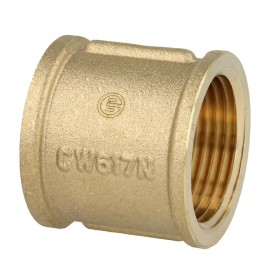 Double socket IT/ITT 1 1/4" brass bright