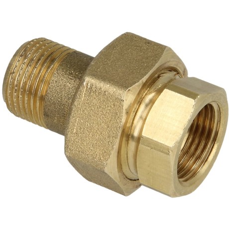 Screw connection IT/ET 3/8" straight flat-sealing brass bright