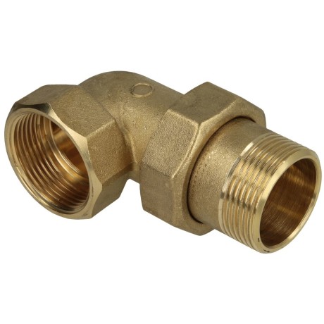 Elbow union 90° IT/ET 1 1/4" conically sealing brass bright