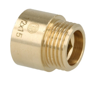 Tap extension 1/2" x 15 mm bright brass