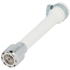 Hose with soft sprayer (LP) with clamp, white plastic, PU 1