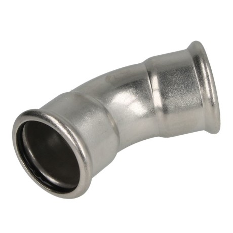 Stainless steel press fitting bend 45° 35 mm F/F with M-contour