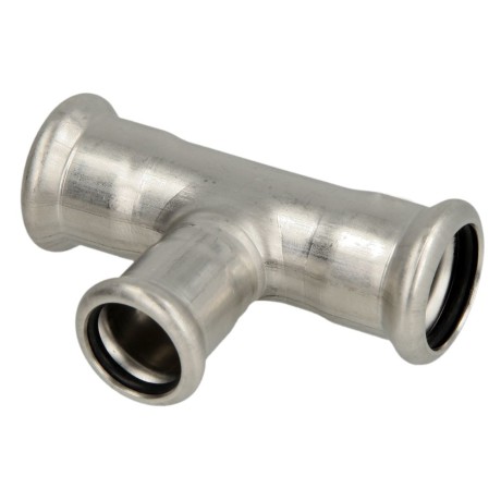 Stainless steel press fitting T-piece reduced 54x42x54 F/F/F with M-contour