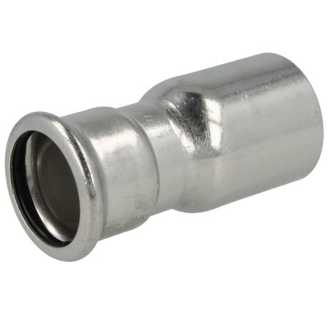 Stainless steel press fitting reducer 22 x 15 mm M/F with M-contour