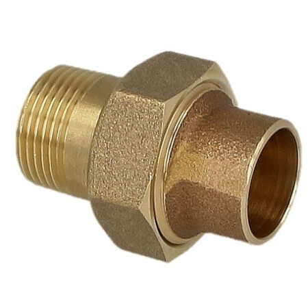 L&ouml;tfitting Rotguss Verschraubung 15 mm x 1/2 Zoll i/AG - konisch dichtend