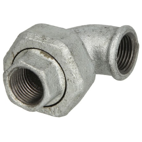 Malleable iron fitting union elbow 90° 1" IT/IT - taper seat