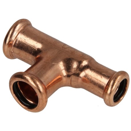Press fitting copper T-piece reducing 22 x 22 x 15 mm (countour M)