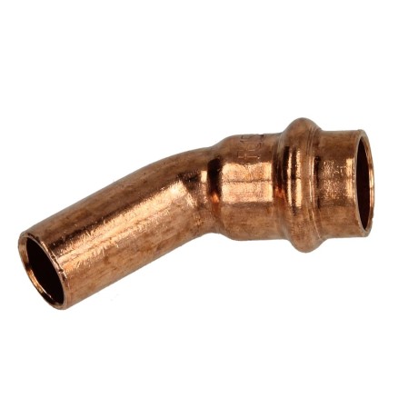 Press fitting copper elbow 45° 16 mm F/M contour V