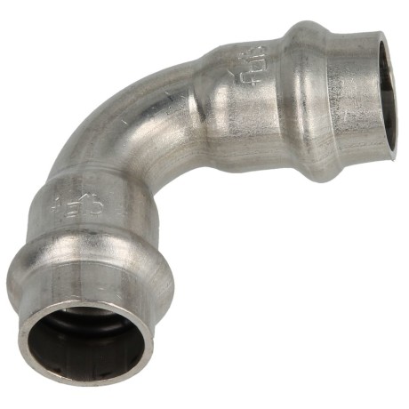 Stainless steel pressfitting elbow 90° 15 mm F/F V-contour