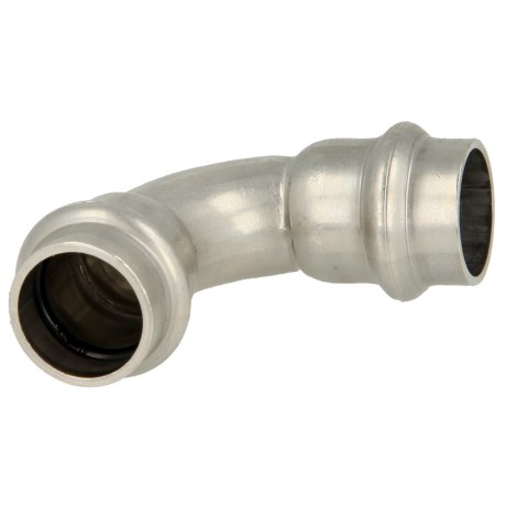 Stainless steel pressfitting elbow 90° 18 mm F/F with V-contour