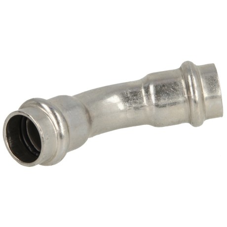 Stainless steel press fitting elbow 45° 15 mm F/F V-contour