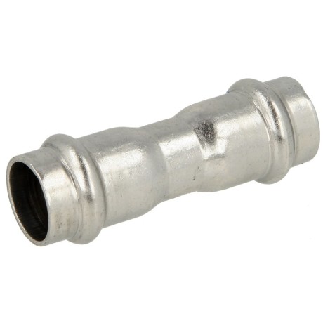 Stainless steel press fitting sleeve 35 mm F/F with V-contour