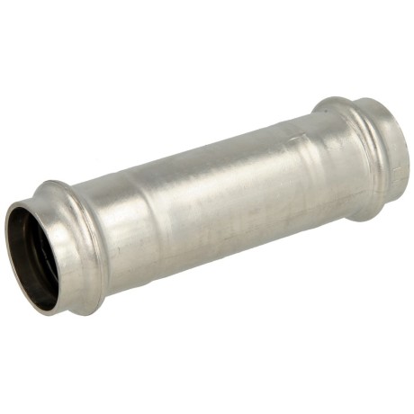 Stainless steel pressfitting long sleeve 15 mm F/F with V-contour