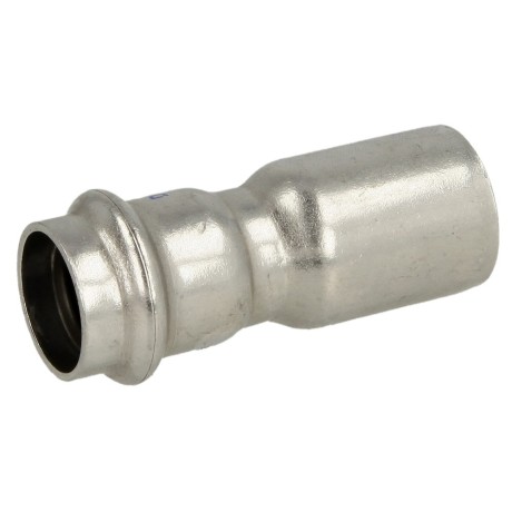 Stainless steel press fitting reducer 18 x 15 mm M/F with V-contour